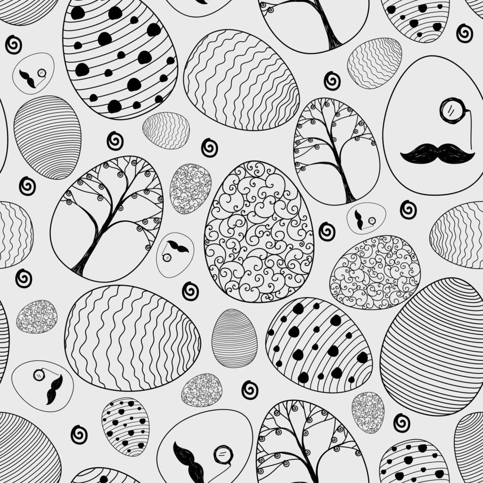 Easter eggs background the pattern for coloring book.Vector vector