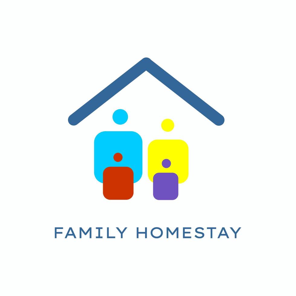 logotipo colorido de la casa de familia vector