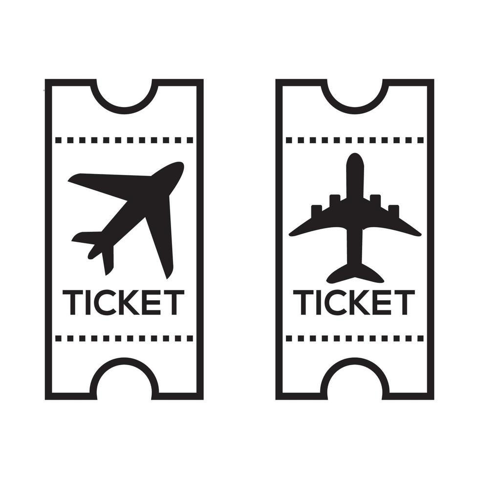 Vector Plane ticket. Simple flat line art style