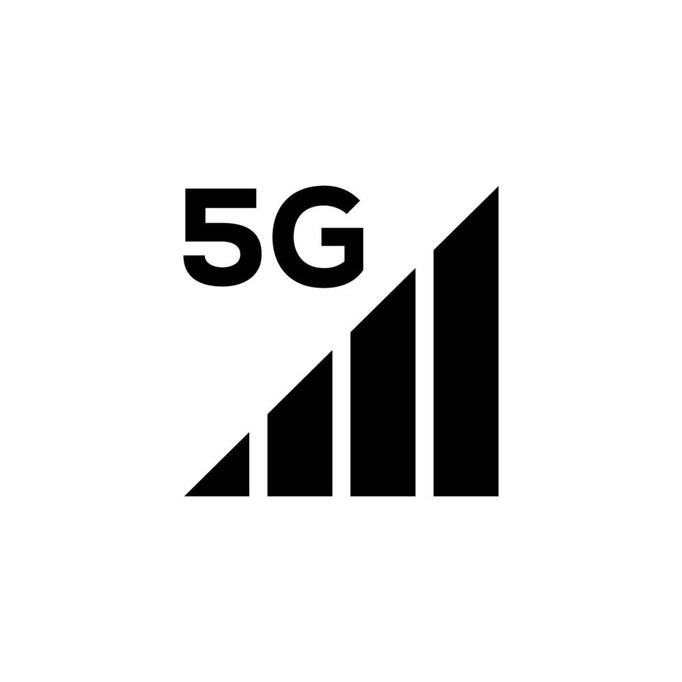 conjunto de indicadores de intensidad de la señal, icono de estado de la barra del teléfono móvil. sin símbolo de señal, señal de nivel de conexión de red 4g y 5g aislada en blanco. ilustración vectorial para web, aplicación, interfaz de diseño. vector