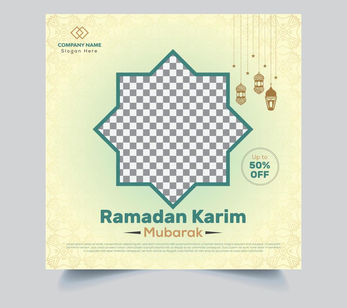 Ramadan Karim social media post template vector