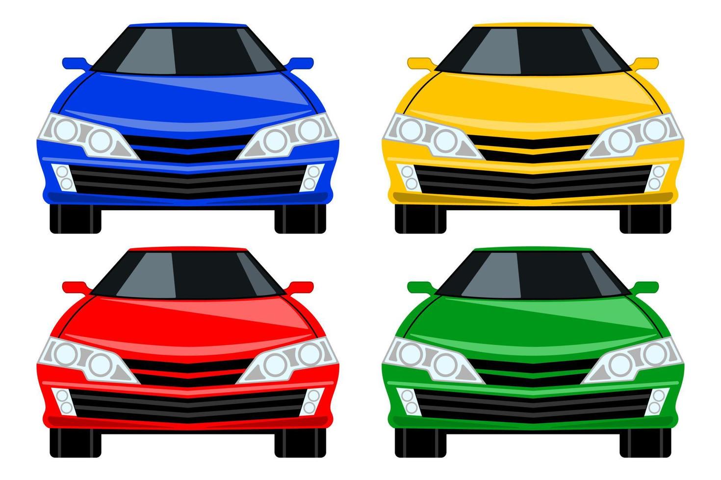 modern car front view flat cartoon isolated vector