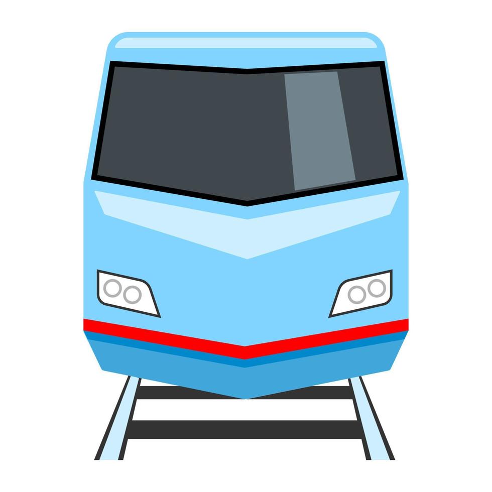 tren de velocidad vista frontal plano dibujos animados aislado vector