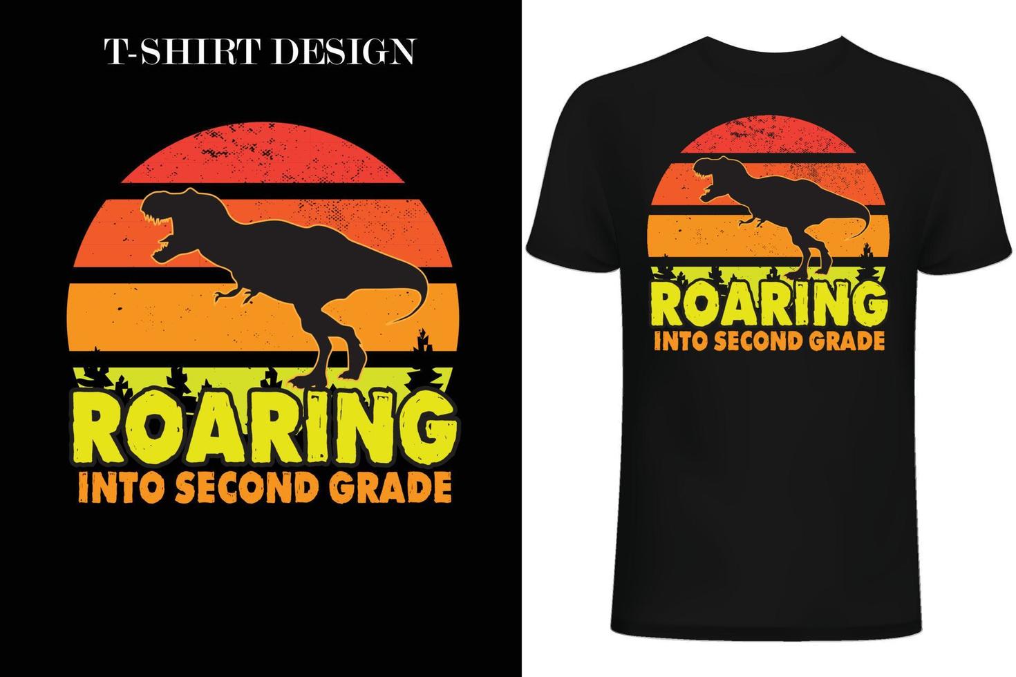 Roaring into second grade SVG, second grade SVG, Dinosaur T Rex Back to School SVG Digital Circuit vector