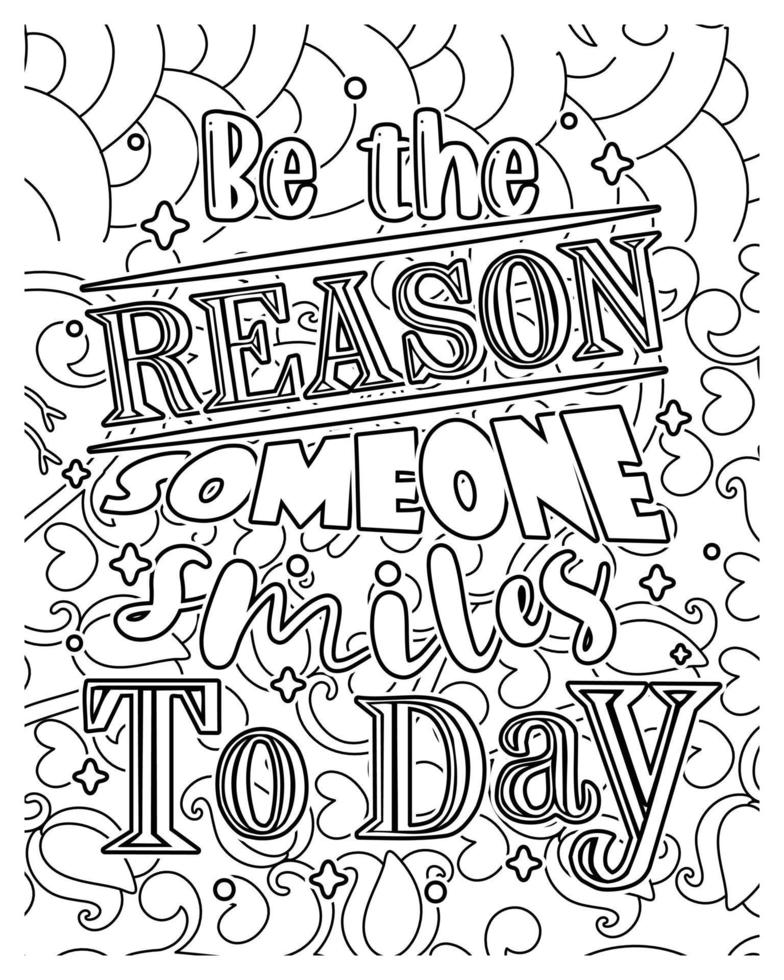 Motivational Quotes coloring  page design. Motivational Quotes line art design vector
