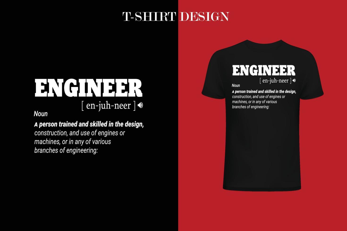 ENGINEER definition t-shirt vector