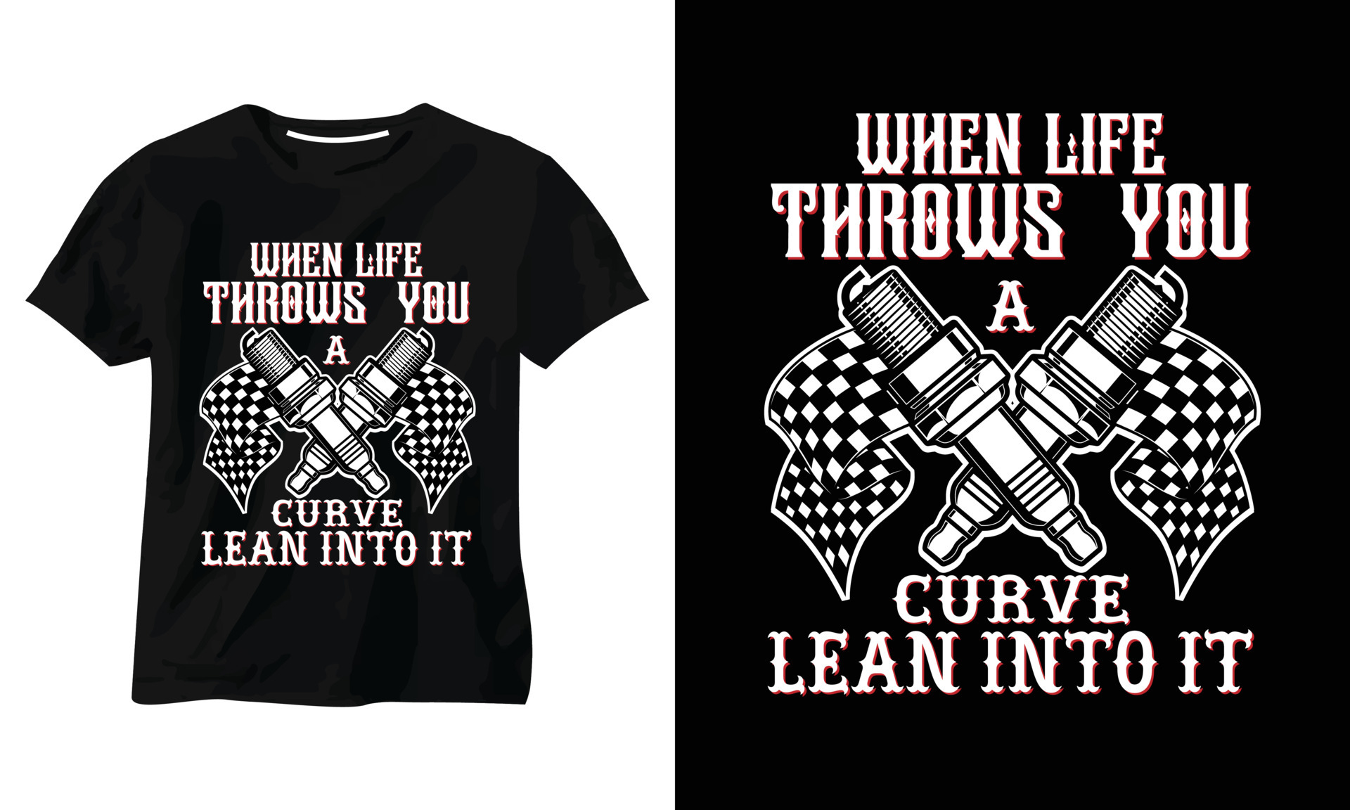 when life throws a curve lean into it tshirt design 6309241 Vector Art