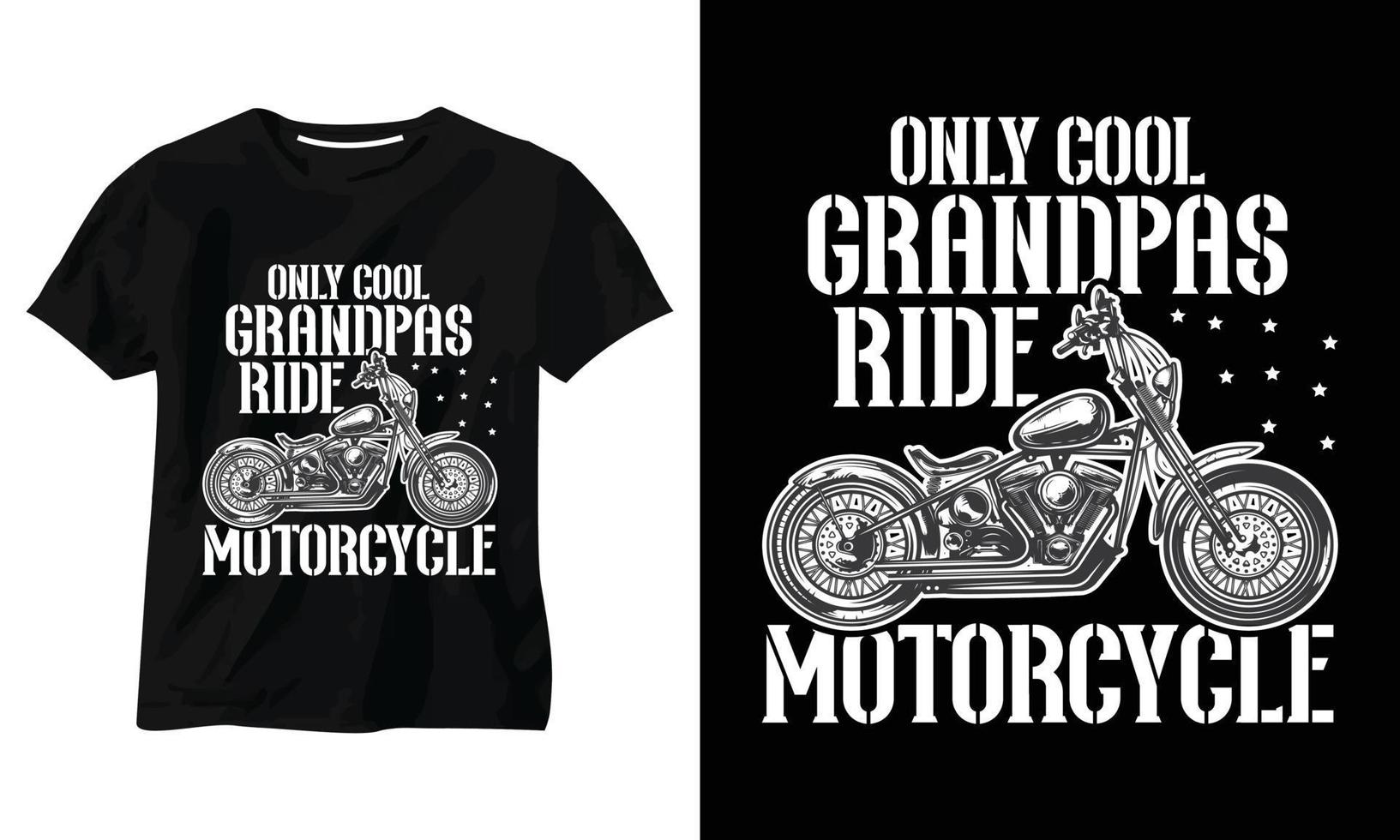 only cool grandpas ride motorcycle t-shirt design vector