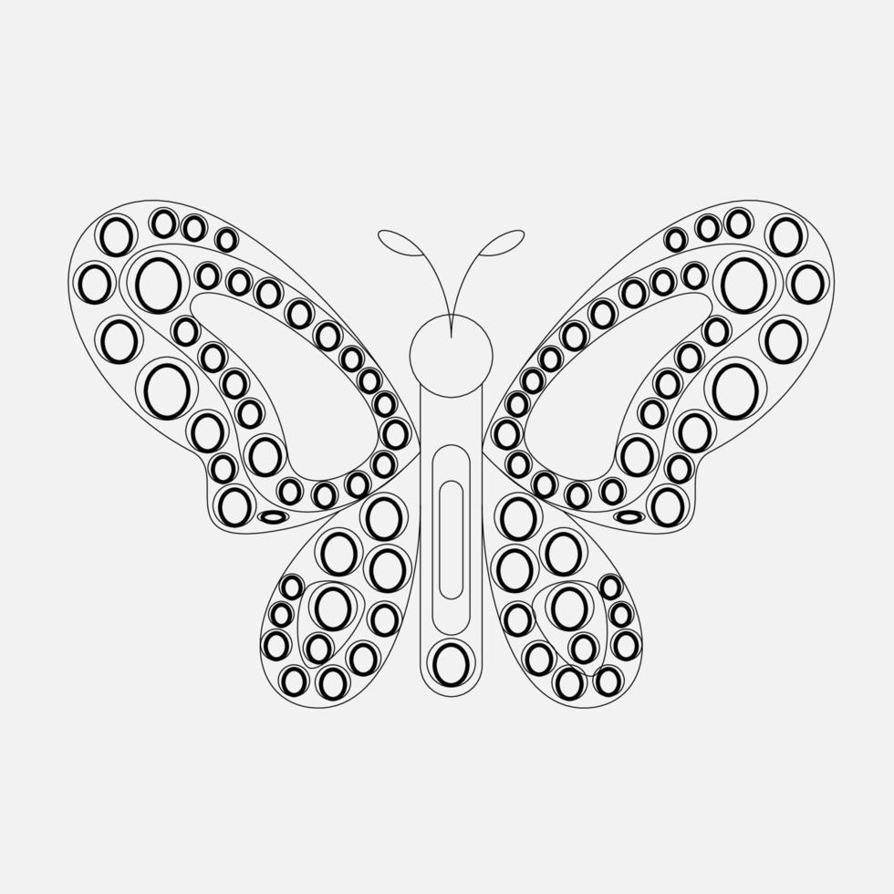 Outline Black And White Butterfly vector