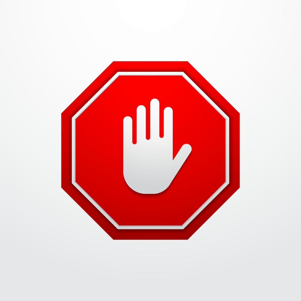 Stop sign vector design, template symbol and icon of do not enter area
