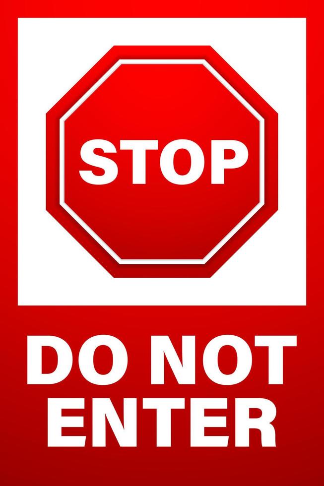 Stop sign vector design, template symbol and icon of do not enter area