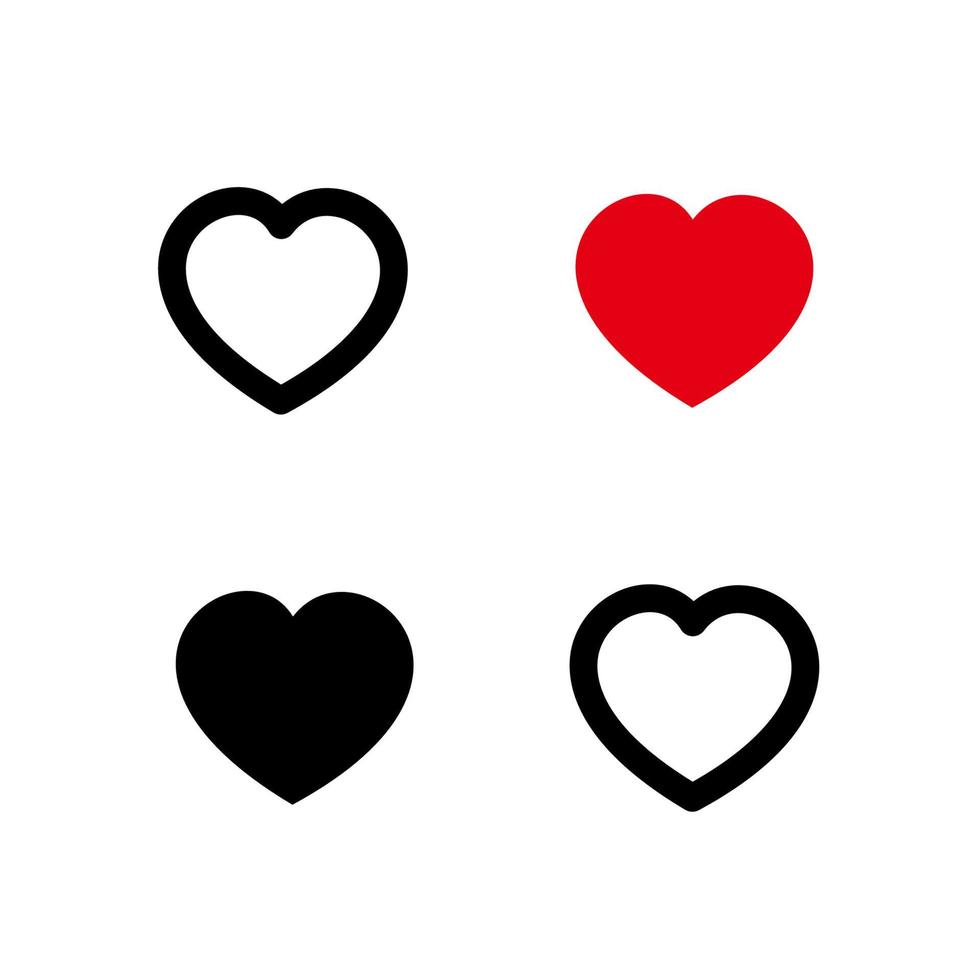 Like and Heart icon. Valentine's day love hearts. vector