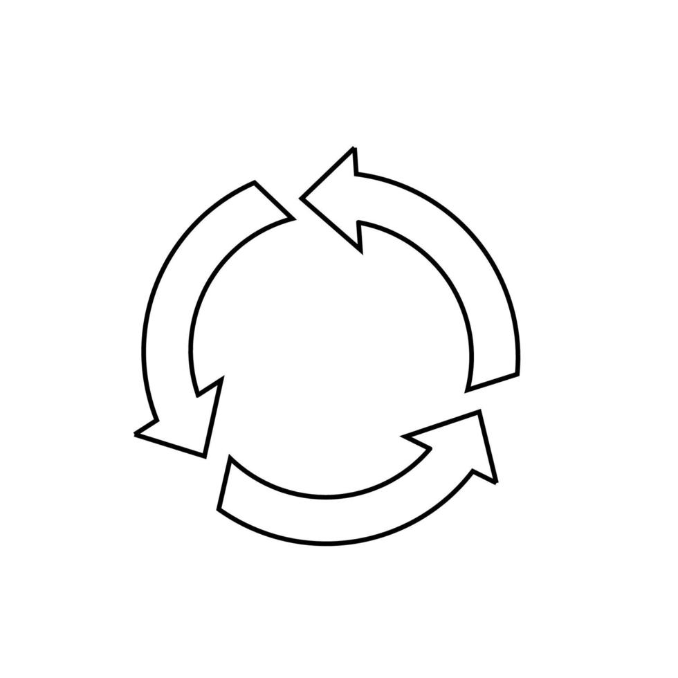 different circular arrows of black color, different thickness vector