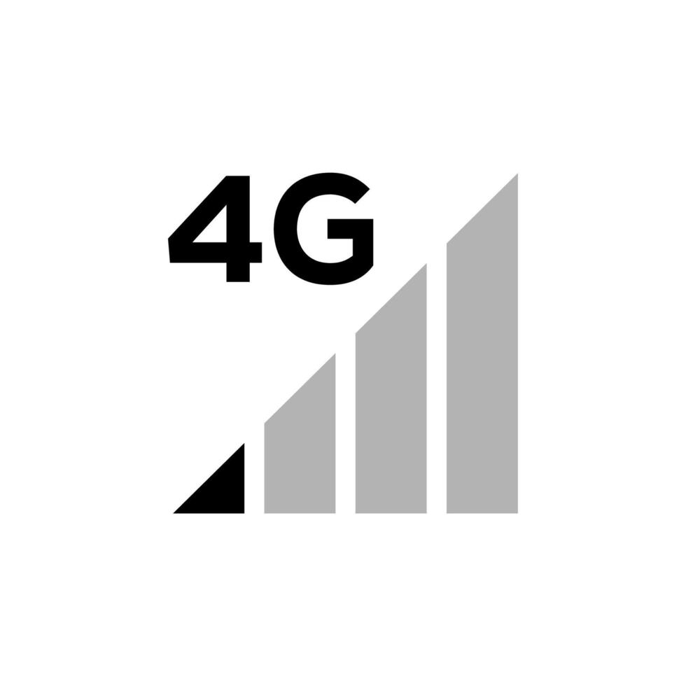 conjunto de indicadores de intensidad de la señal, icono de estado de la barra del teléfono móvil. sin símbolo de señal, señal de nivel de conexión de red 4g y 5g aislada en blanco. ilustración vectorial para web, aplicación, interfaz de diseño. vector