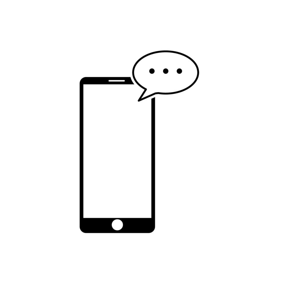 Mobile phone with speech bubble vector, Social media line design icon vector