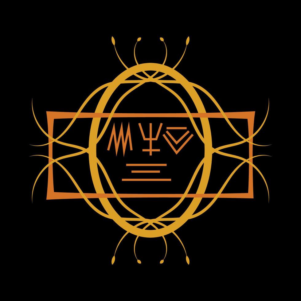Magic runes  Mystical geometry sign  Alchemy mystical symbol vector