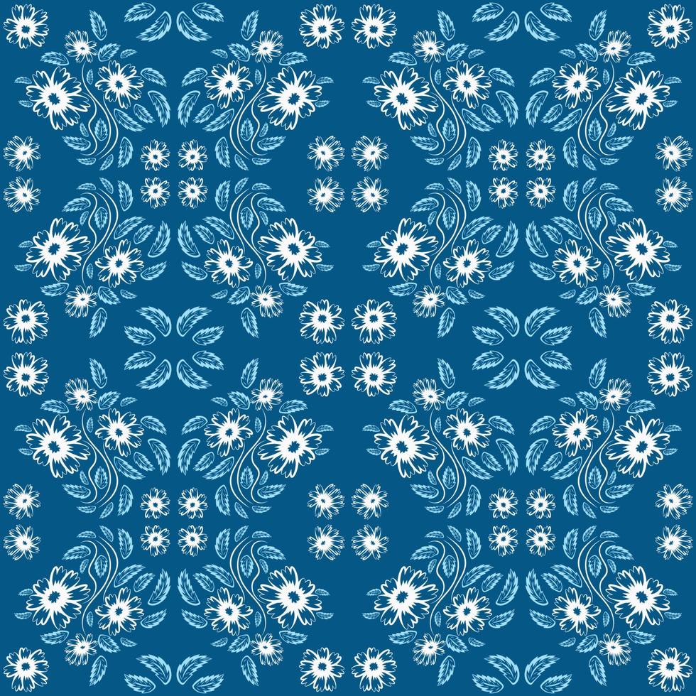 Folk flowers print Floral pattern Ethnic art vector