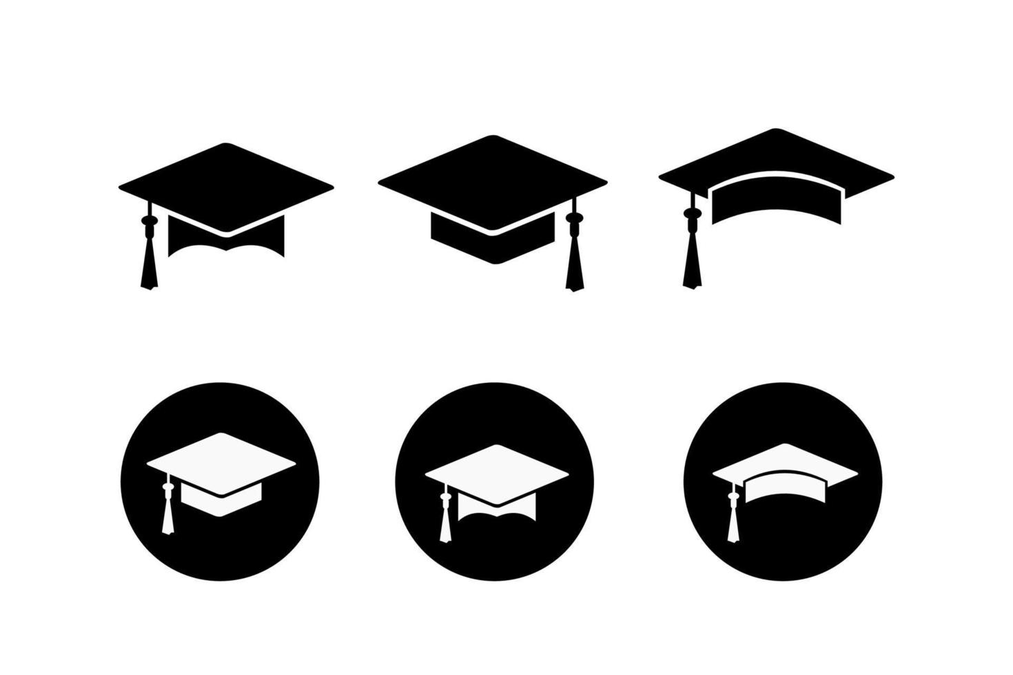 icono de vector de sombrero de graduación aislado sobre fondo blanco