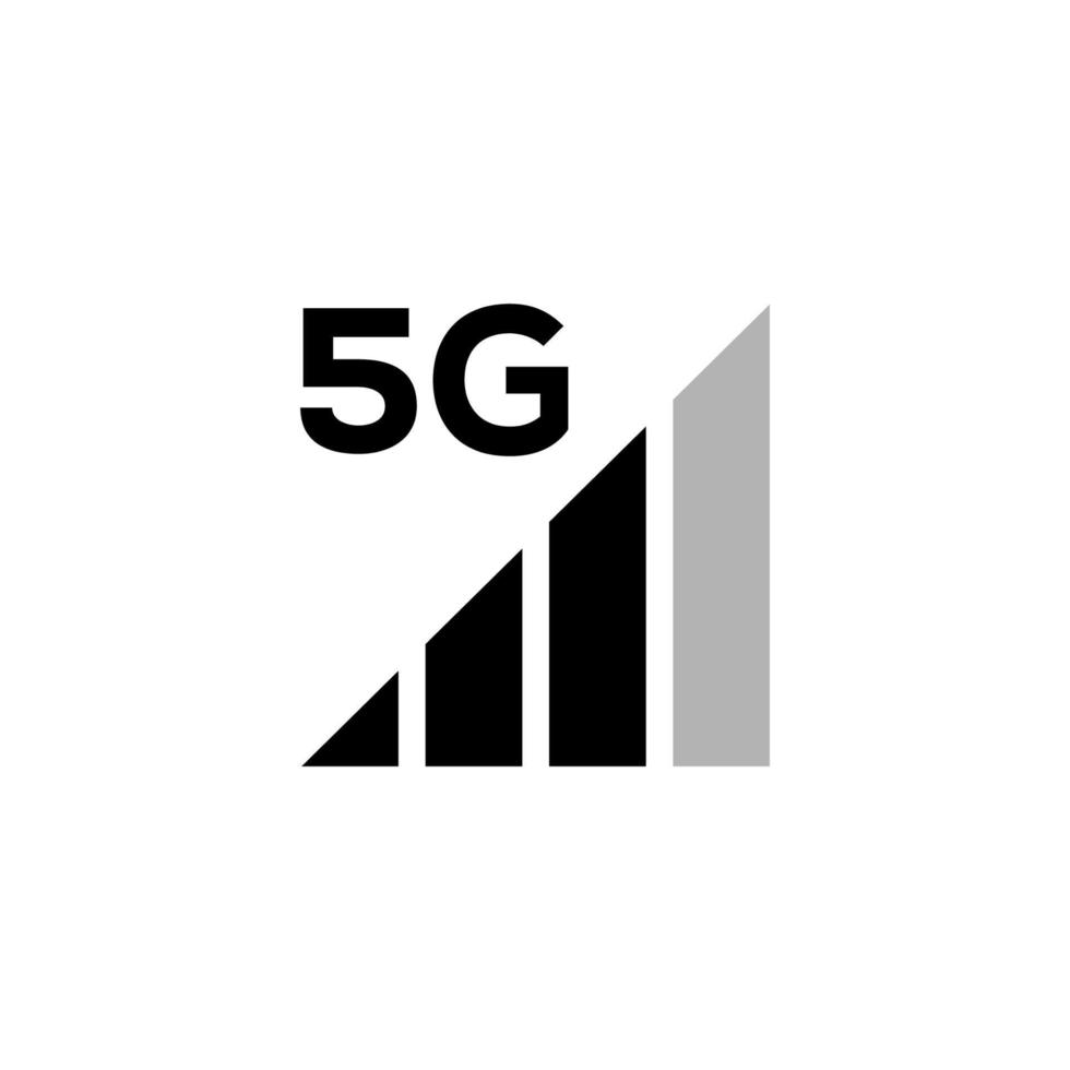 Signal strength indicator set, mobile phone bar status icon. No signal symbol, 4g and 5g network connection level sign isolated on white. Vector illustration for web, app, design interface.