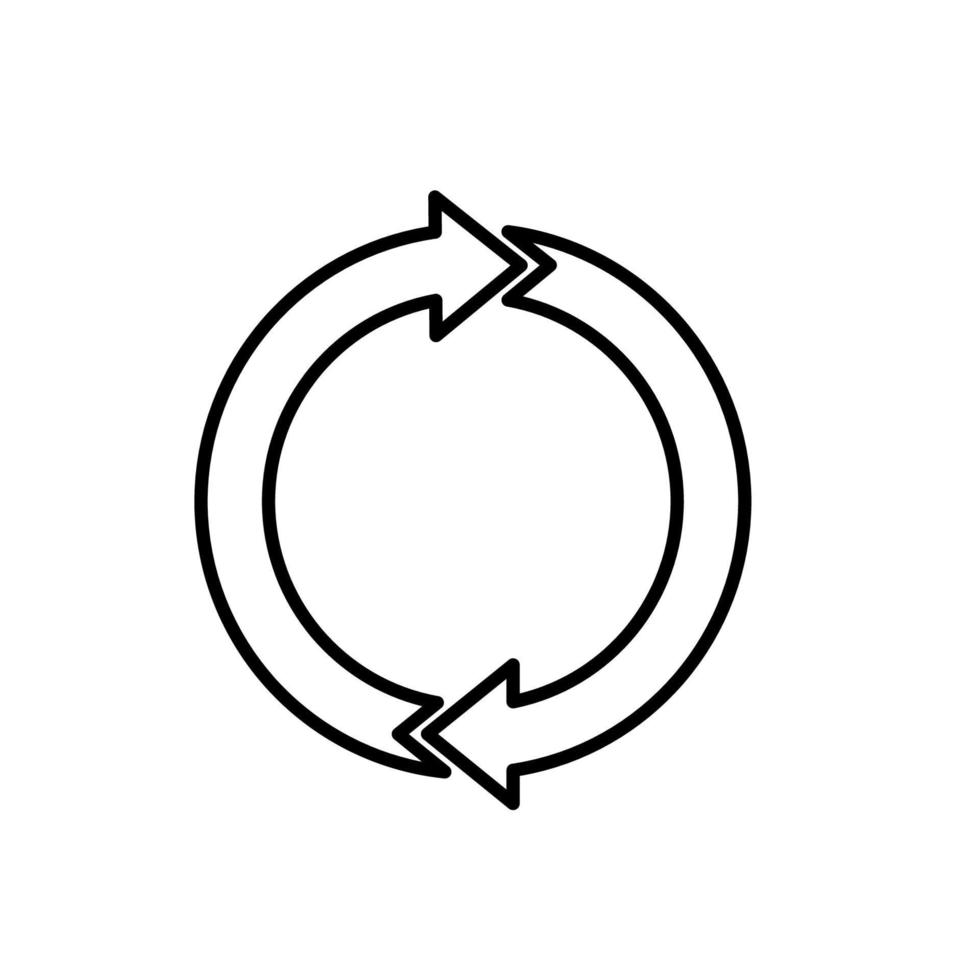 different circular arrows of black color, different thickness vector