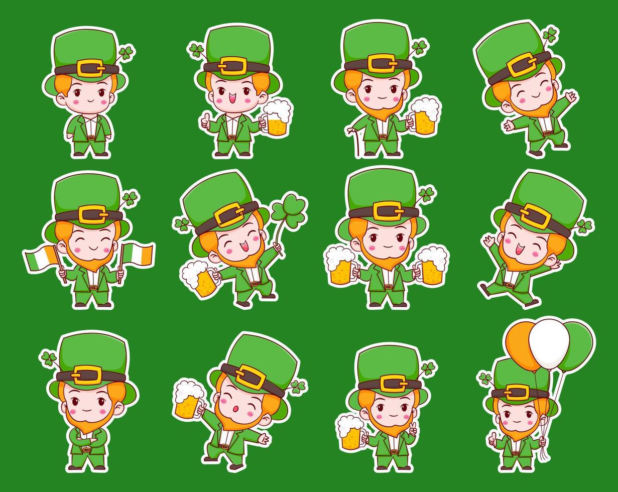 Collection of Leprechaun for Saint Patricks design vector