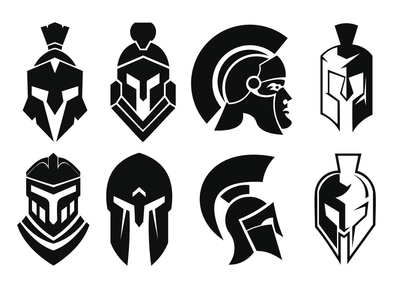 Spartan warrior helmet head logo design vector illustration for your brand identity