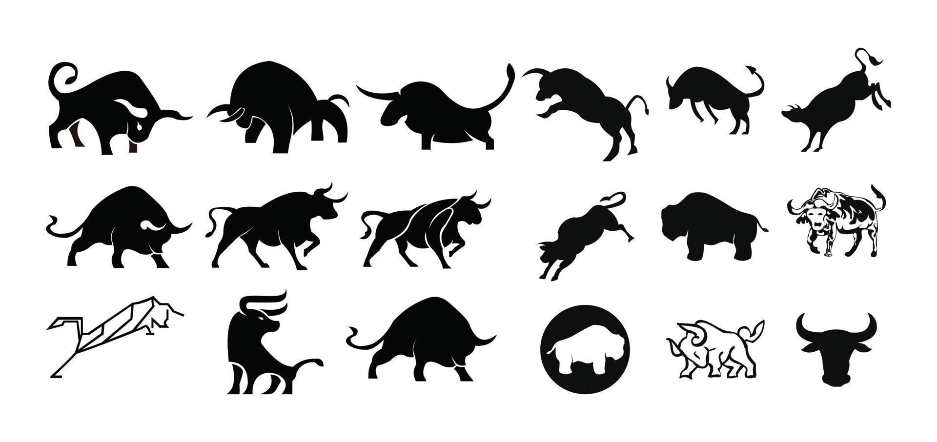 Bull logo, silhouette of a bull, bull vector, buffalo  logo inspiration vector