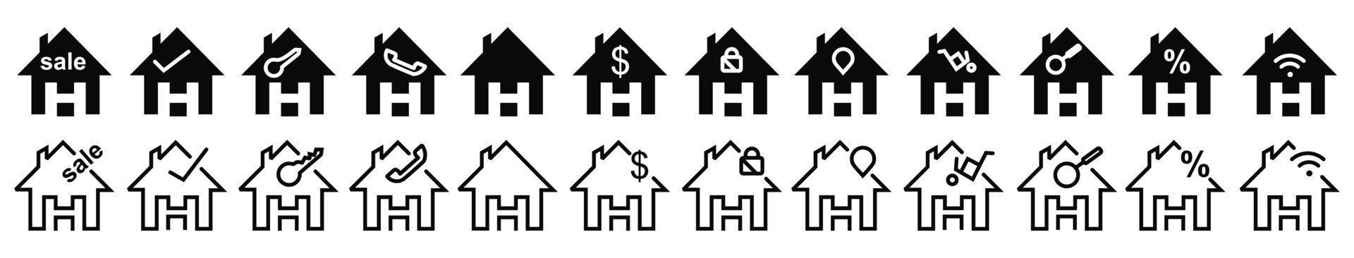 Real Estate Icons Set,home Vector isolated collection signs.