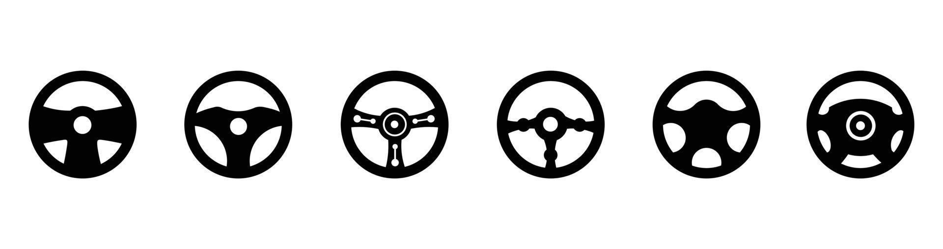 Auto car steering wheel icon set, automotive race sport sign vector illustration, steering simple logo vector illustration