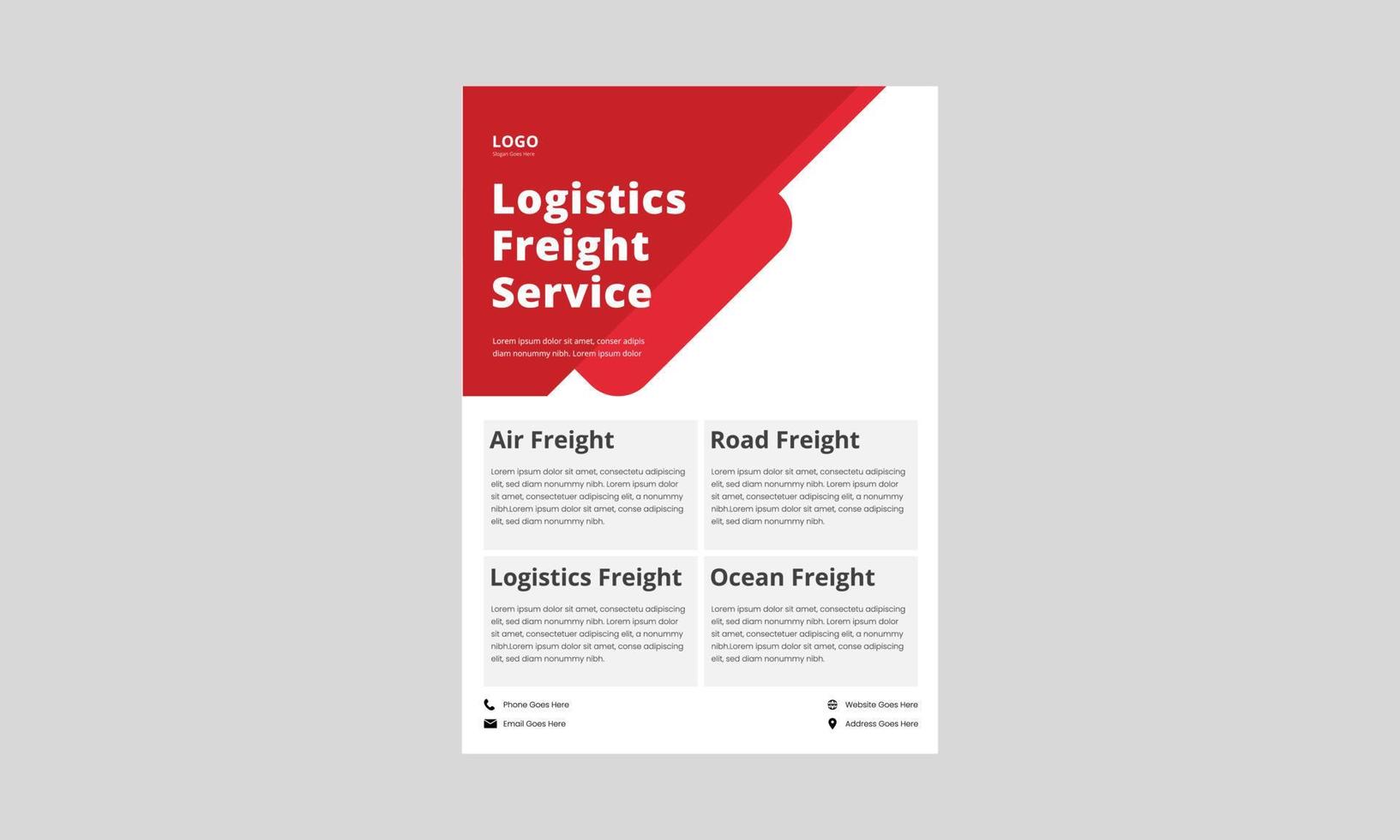 logistic service flyer design. air freight logistic service flyer, poster design. vector