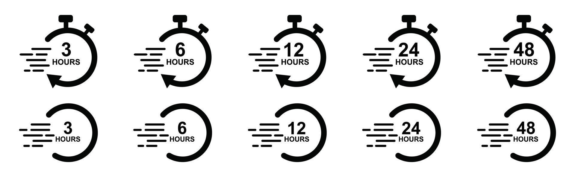 Set of Timer vector icons Count down Timer,Stopwatch icons set Timer symbol. Outline  icon set  Alarm and timer clock