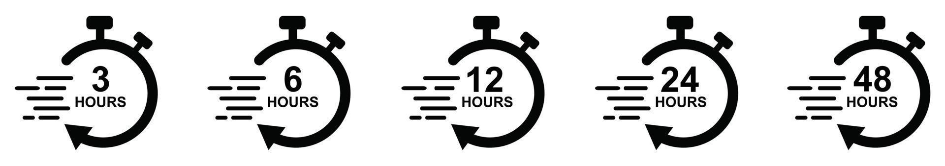 Set of Timer vector icons Count down Timer,Stopwatch icons set Timer symbol. Outline  icon set  Alarm and timer clock