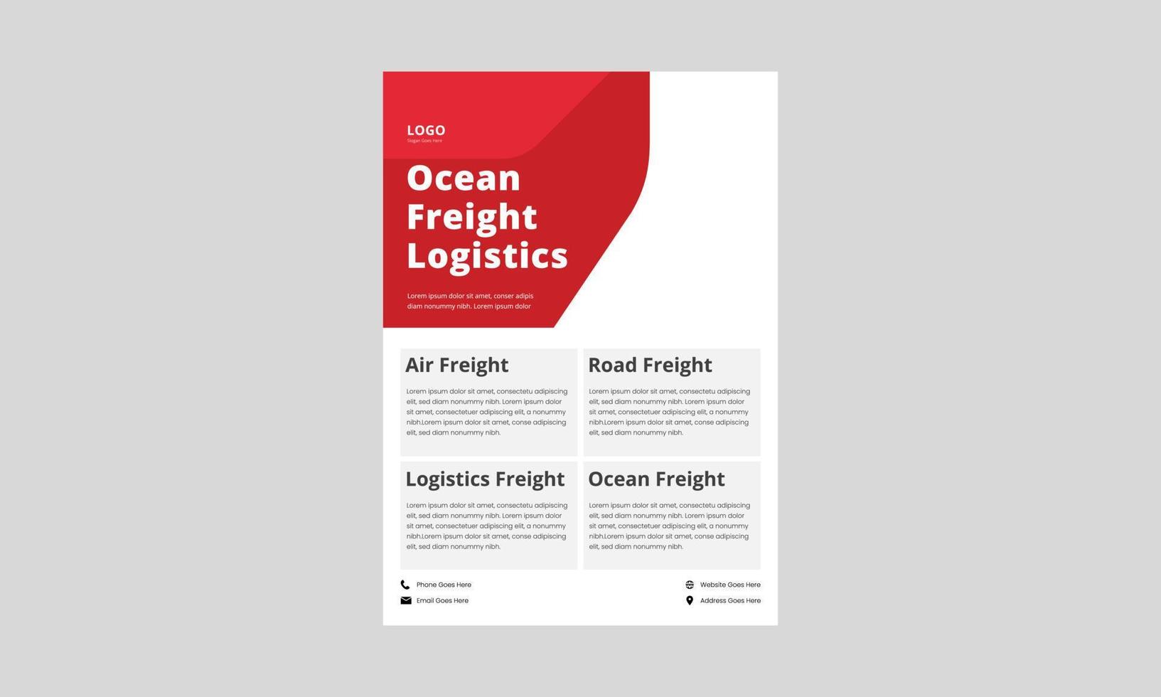 logistic service flyer design. air freight logistic service flyer, poster design. vector
