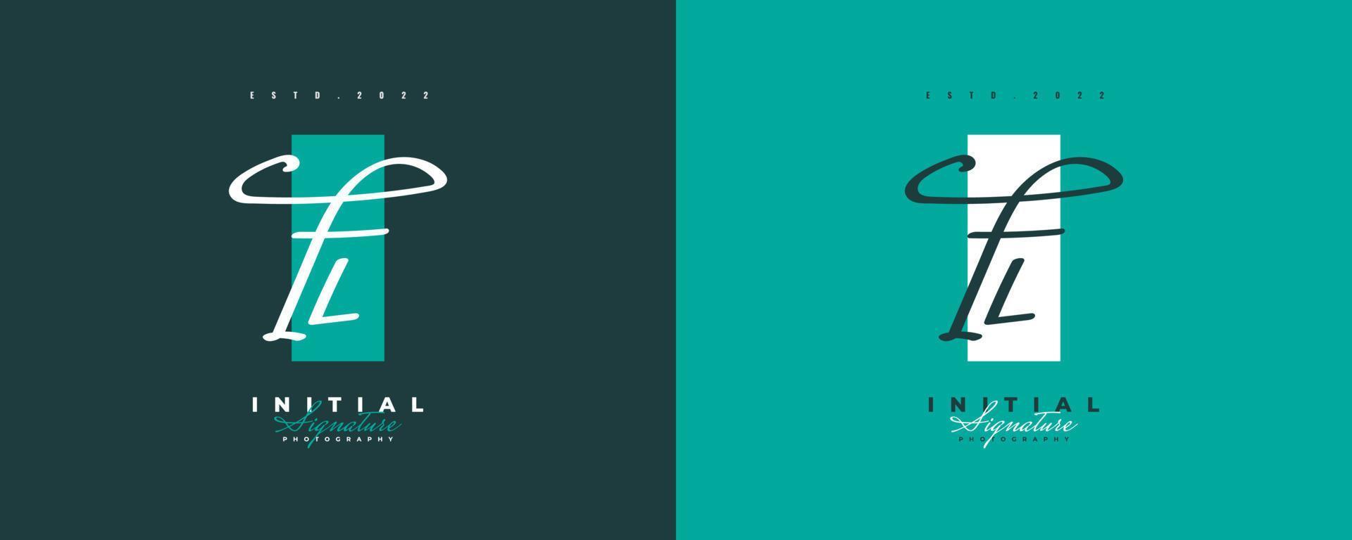 diseño inicial del logotipo f y l con un estilo de escritura elegante y minimalista. logotipo o símbolo de la firma fl para bodas, moda, joyería, boutique e identidad comercial vector