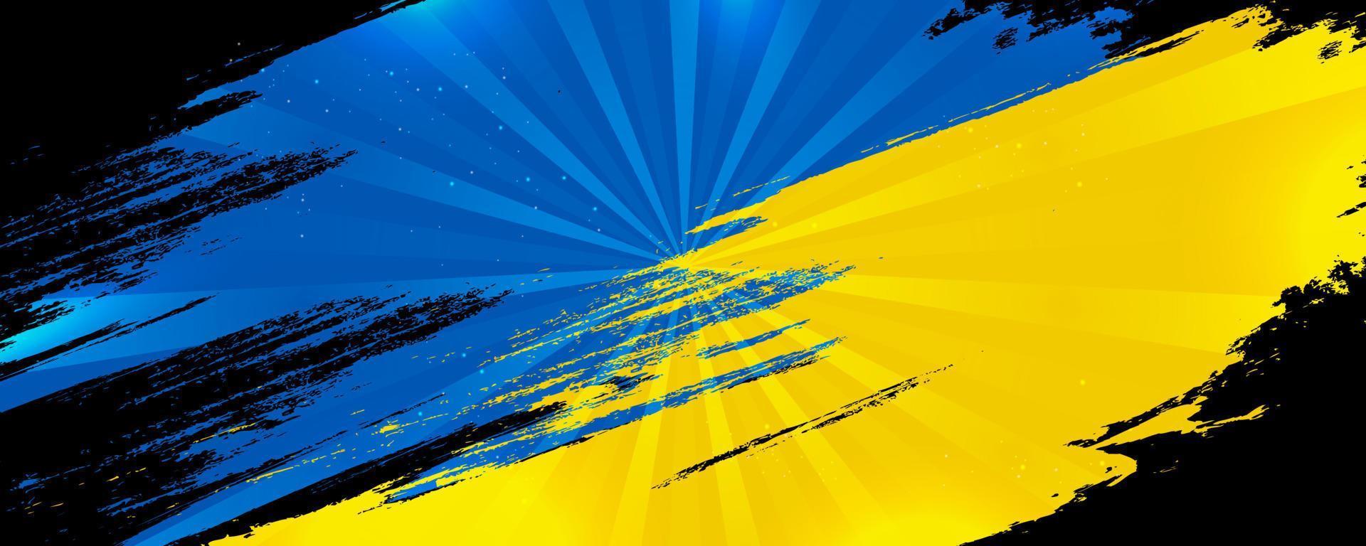 bandera de ucrania con concepto de pincel. bandera de ucrania en estilo grunge. Oren por Ucrania. bandera de pincel pintada a mano del país de ucrania vector