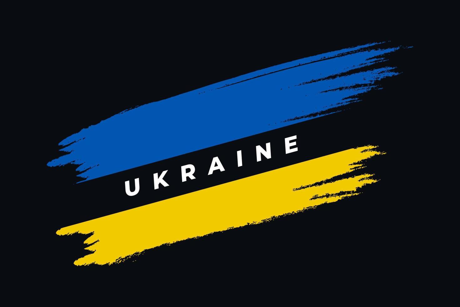 Ukraine Flag with Brush Concept. Flag of Ukraine in Grunge Style. Pray for Ukraine. Hand Painted Brush Flag of Ukraine Country vector