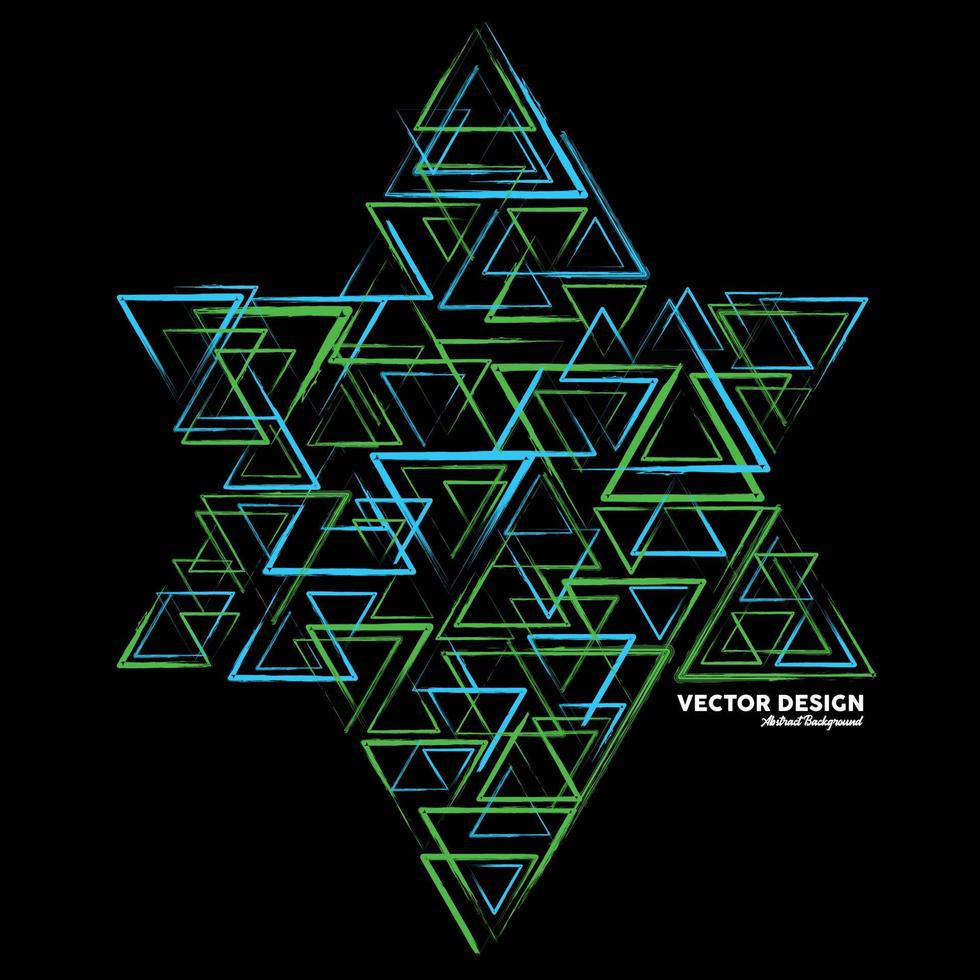 fondo abstracto artístico en colores azul claro y verde claro hecho de formas triangulares aleatorias. ilustración vectorial vector
