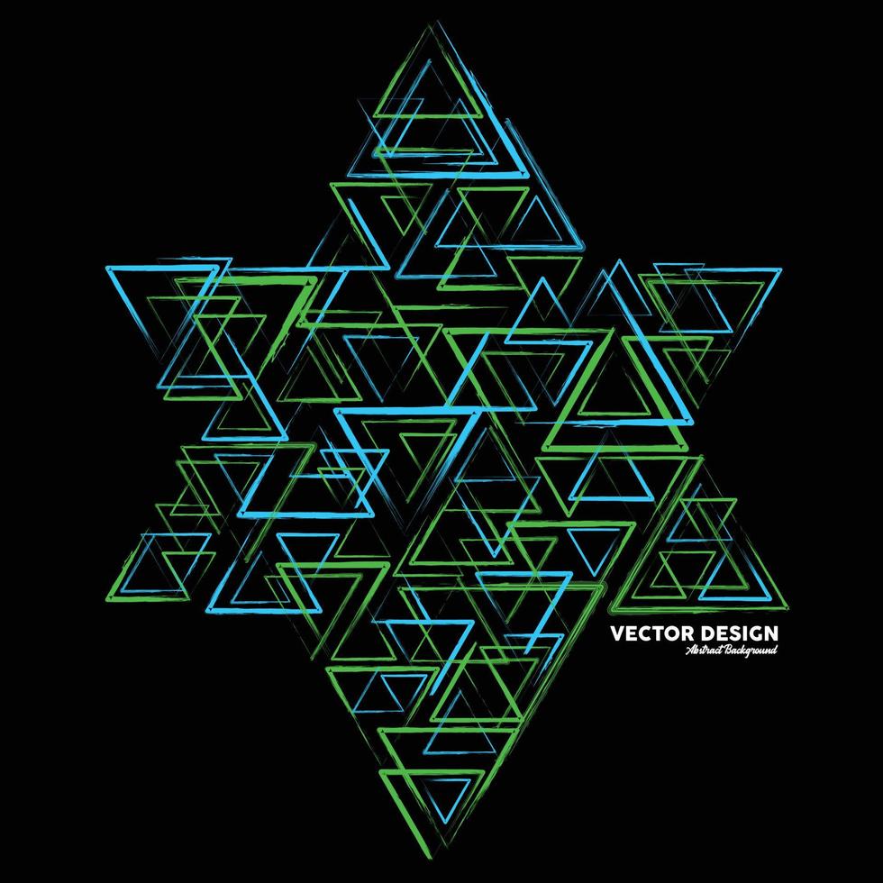 Artistic abstract background in light blue and light green colors made of random triangular shapes. Vector illustration.