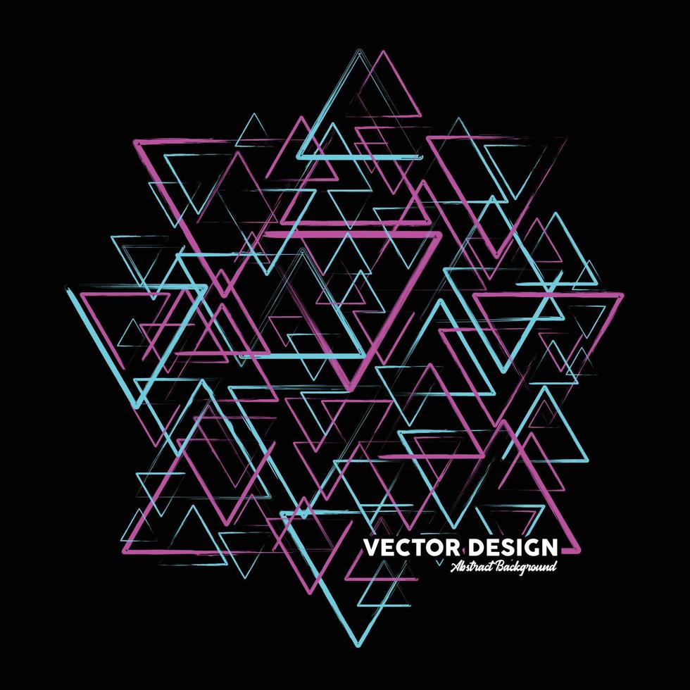 Modern style abstract background made of triangular shapes in pink and blue colors. Vector illustration.