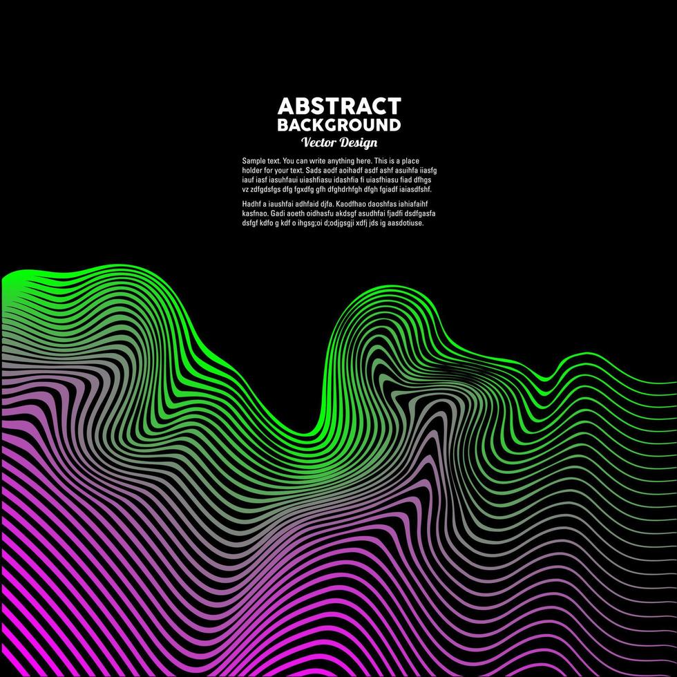 Abstract dynamic waves on a dark background. Vector illustration