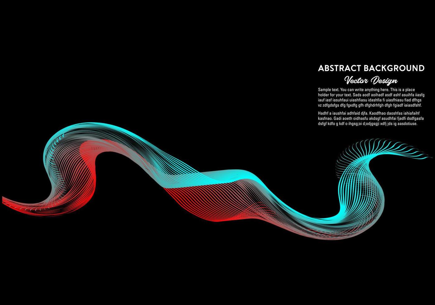 Abstract dynamic waves lines flowing on dark background. Vector illustration