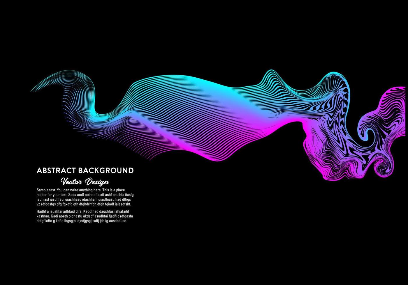 Abstract shiny wave design element line art background. Vector illustration