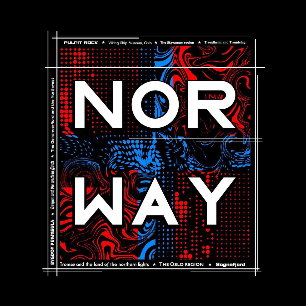 camiseta noruega y diseño de carteles ilustración vectorial vector