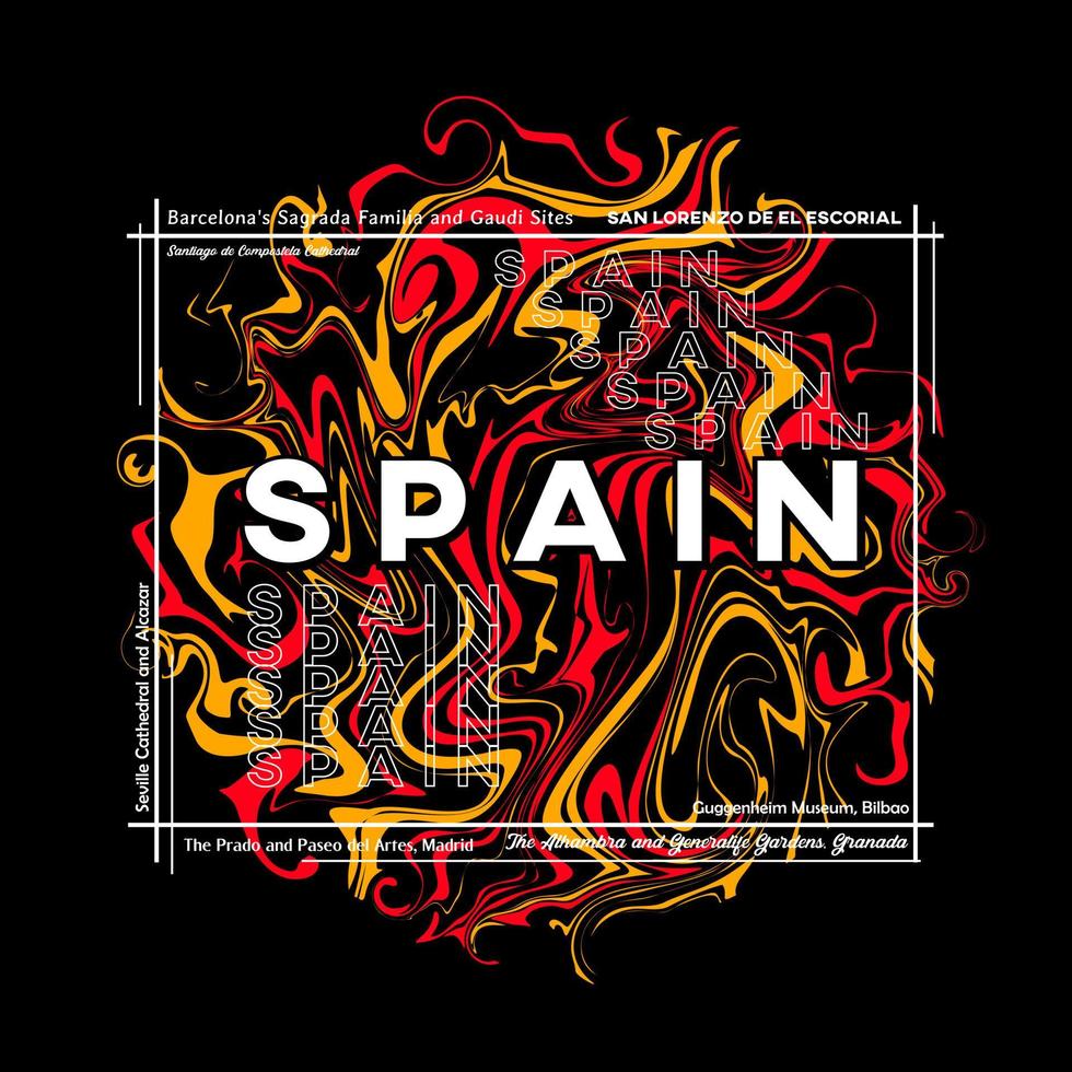 Diseño gráfico de camisetas de España en estilo abstracto. ilustración vectorial vector