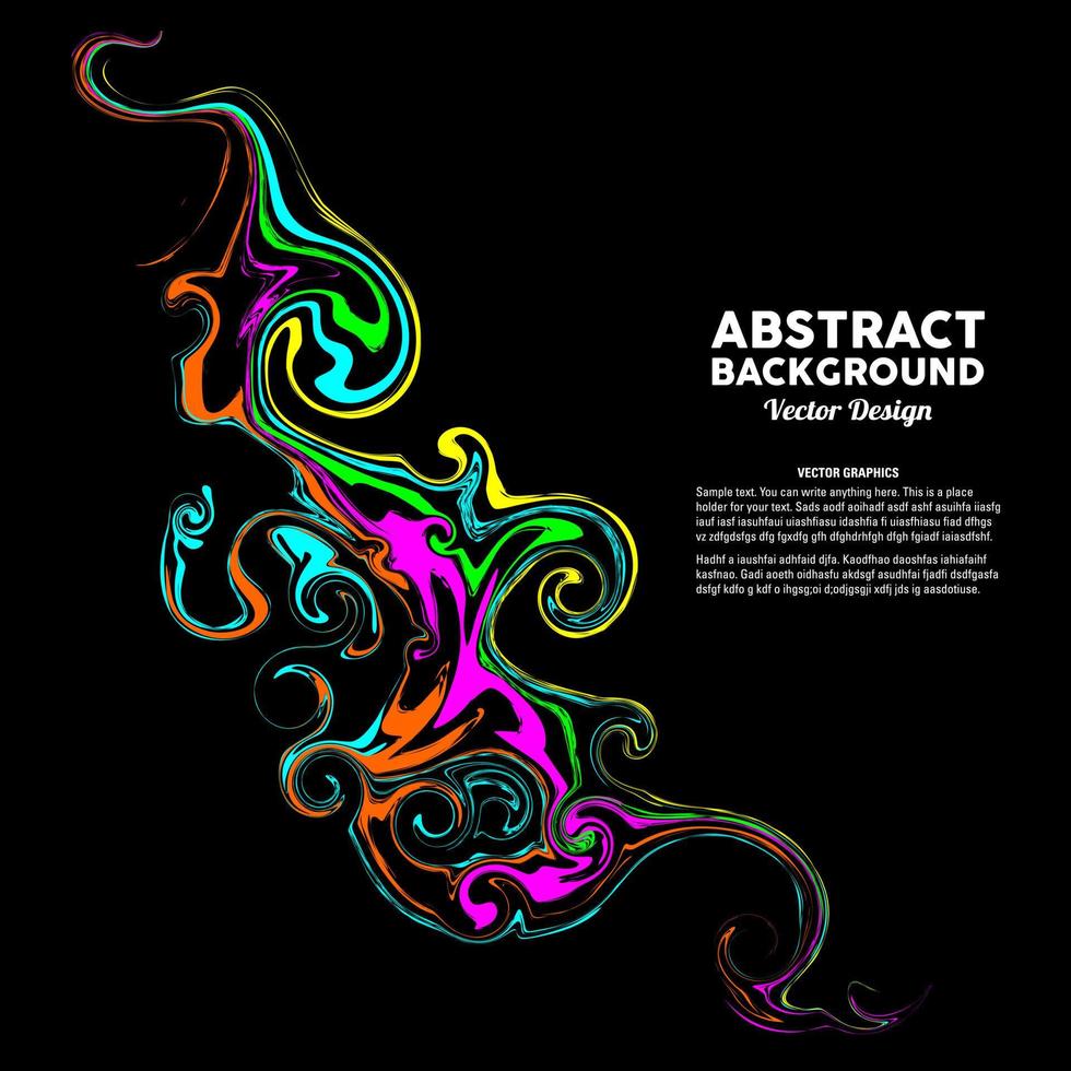arte abstracto de salpicaduras de pintura de colores sobre fondo negro adecuado para el diseño de pancartas, afiches, etc. ilustración vectorial vector