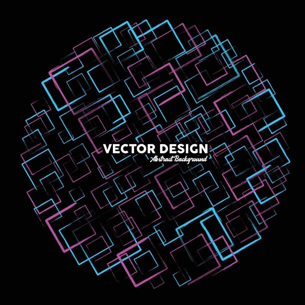 Artistic abstract background in light blue and pink colors made of random squares. Vector illustration.