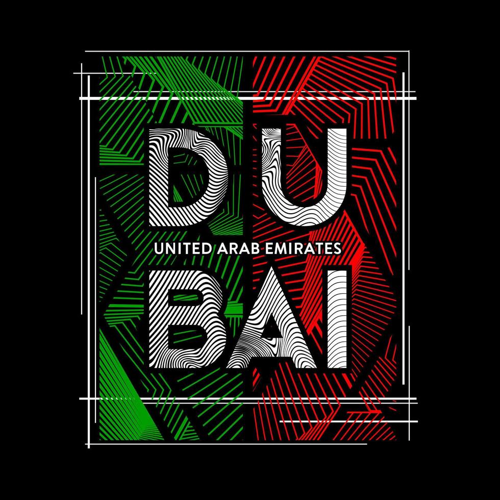 Dubai T Shirt Design Vector Illustration