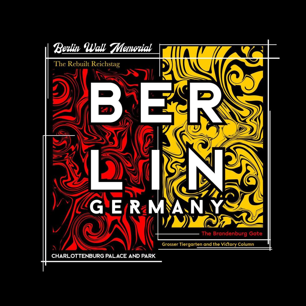 Diseño gráfico de camisetas de Berlín en estilo abstracto. ilustración vectorial vector