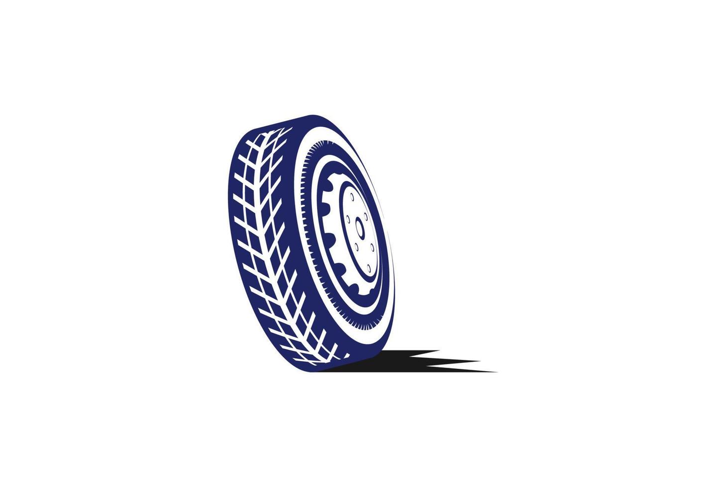Retro Vintage Heavy Vehicle Wheel Tyre for Car Transportation Part Store Logo Design Vector