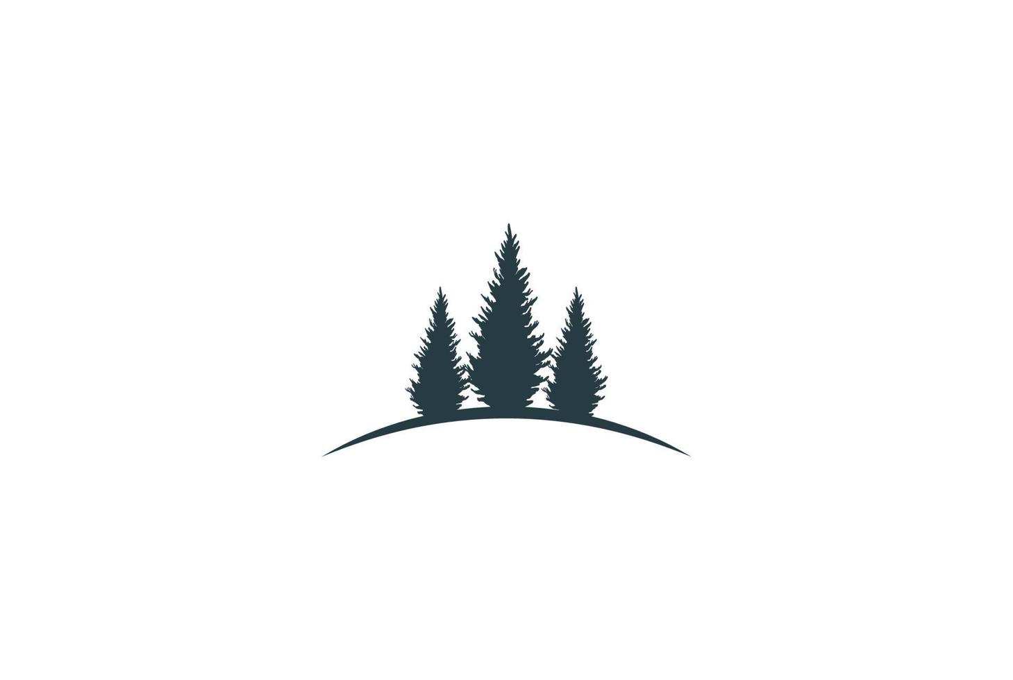 Simple Minimalist Pine Cedar Spruce Conifer Cypress Larch Fir Trees Forest for Outdoor Adventure Logo Design Vector